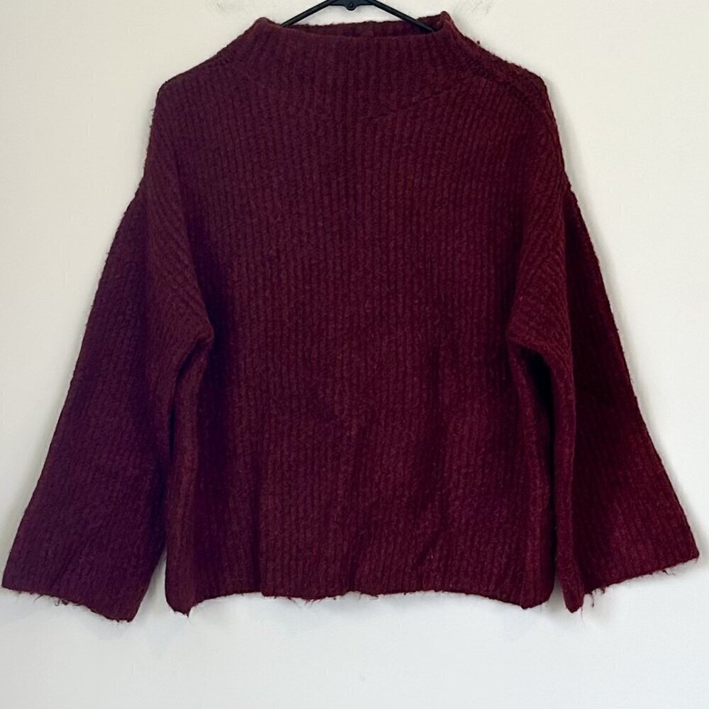 John + Jenn Burgundy Knit Sweater - Size: Small